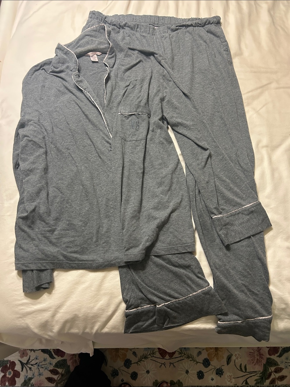 Victoria's Secret Gray Long Sleeve Pajama Set